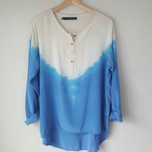 Patterson J. Kincaid 100% Silk Tie Dye Popover Top